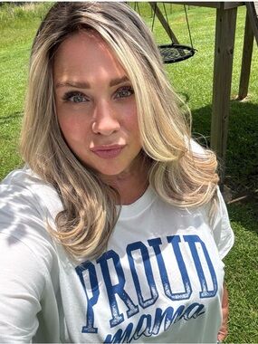 Madison Hair Topper 20" 9"x9" Silk Topper Blonde Rooted